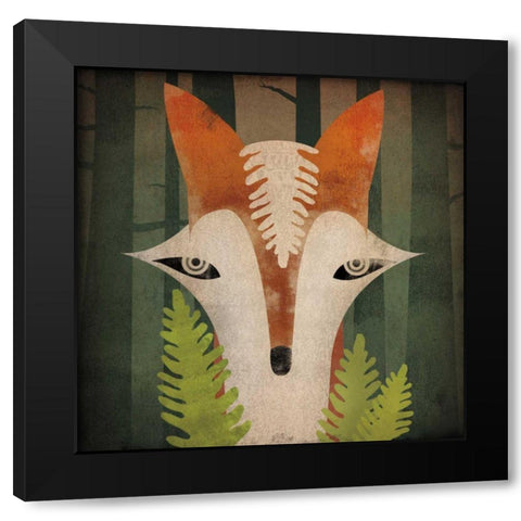 Fern Fox Black Modern Wood Framed Art Print by Fowler, Ryan