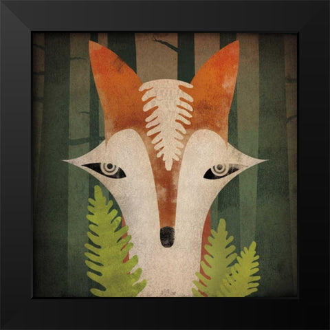 Fern Fox Black Modern Wood Framed Art Print by Fowler, Ryan