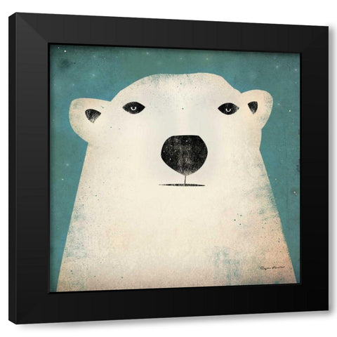 Polar Bear Black Modern Wood Framed Art Print by Fowler, Ryan