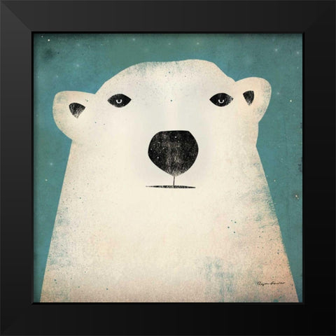 Polar Bear Black Modern Wood Framed Art Print by Fowler, Ryan