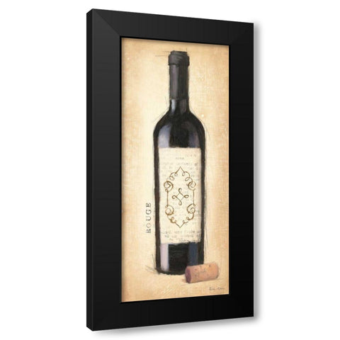 Vintage Rouge Bottle Black Modern Wood Framed Art Print with Double Matting by Adams, Emily