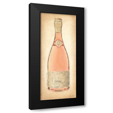 Sparkling Rose Bottle Black Modern Wood Framed Art Print with Double Matting by Adams, Emily