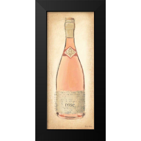Sparkling Rose Bottle Black Modern Wood Framed Art Print by Adams, Emily