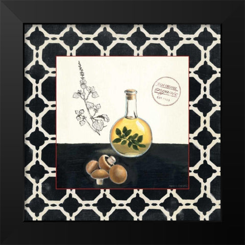 Oregano and Mushrooms Black Modern Wood Framed Art Print by Fabiano, Marco