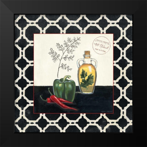 Parsley and Peppers Black Modern Wood Framed Art Print by Fabiano, Marco