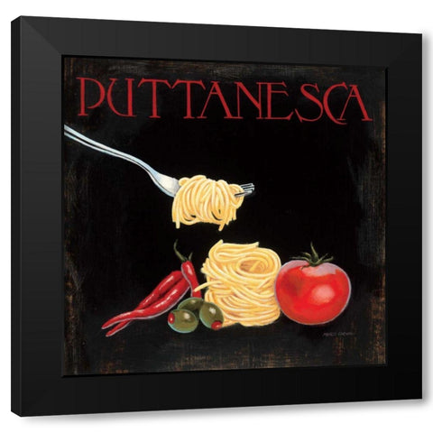 Italian Cuisine I Black Modern Wood Framed Art Print with Double Matting by Fabiano, Marco
