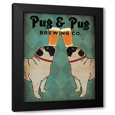 Pug and Pug Brewing Black Modern Wood Framed Art Print by Fowler, Ryan