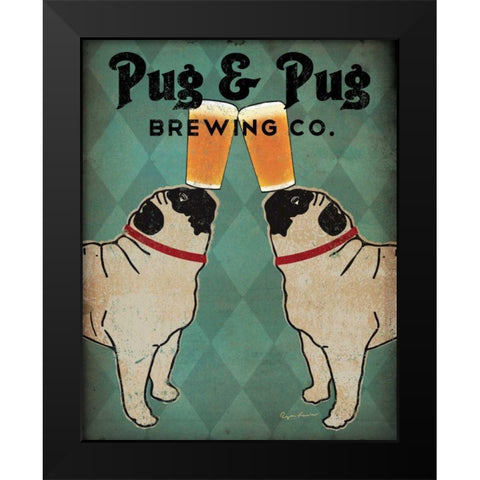 Pug and Pug Brewing Black Modern Wood Framed Art Print by Fowler, Ryan