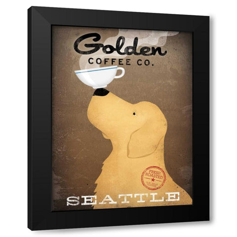 Golden Coffee Co Black Modern Wood Framed Art Print by Fowler, Ryan