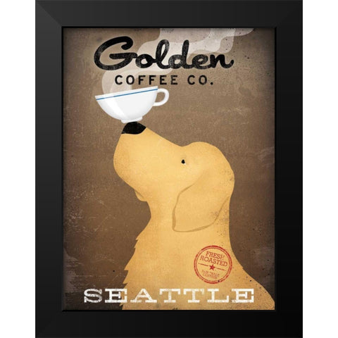 Golden Coffee Co Black Modern Wood Framed Art Print by Fowler, Ryan