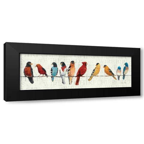 The Usual Suspects - Birds on a Wire Black Modern Wood Framed Art Print by Tillmon, Avery