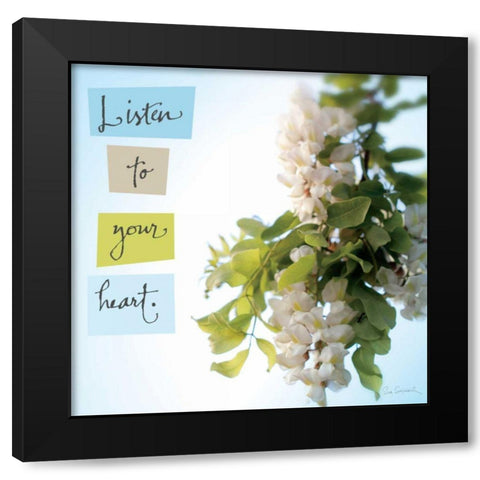 Listen to Your Heart Black Modern Wood Framed Art Print with Double Matting by Schlabach, Sue