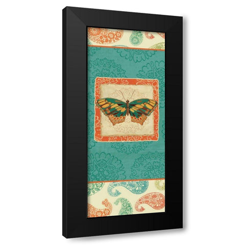 Folk Floral V Black Modern Wood Framed Art Print with Double Matting by Brissonnet, Daphne