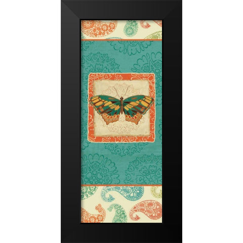 Folk Floral V Black Modern Wood Framed Art Print by Brissonnet, Daphne