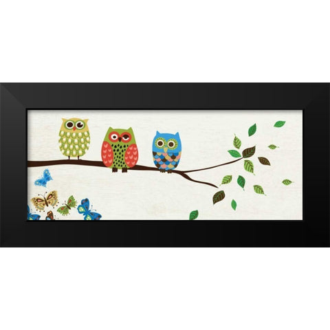 Good Night Owl Black Modern Wood Framed Art Print by Wild Apple Portfolio