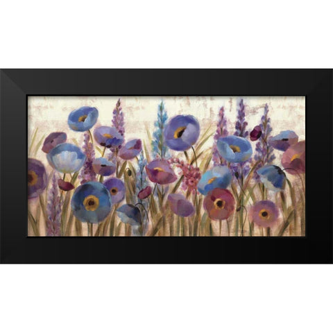 Lupines and Poppies Black Modern Wood Framed Art Print by Vassileva, Silvia
