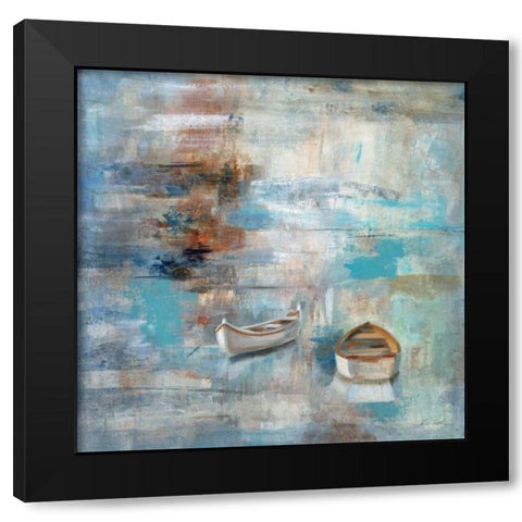 Calm Sea Black Modern Wood Framed Art Print by Vassileva, Silvia