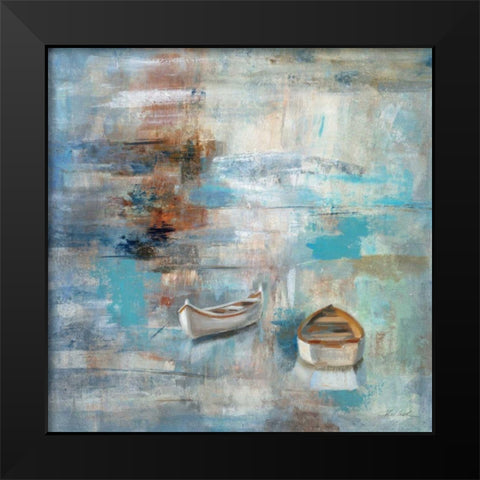 Calm Sea Black Modern Wood Framed Art Print by Vassileva, Silvia