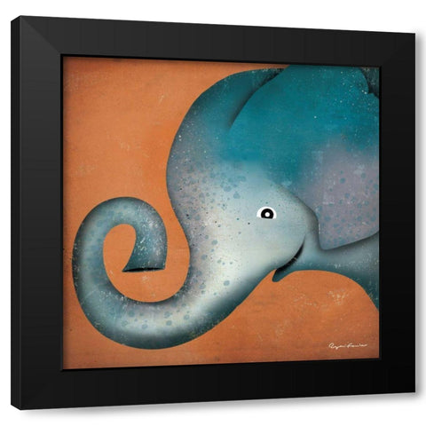 Elephant WOW Black Modern Wood Framed Art Print by Fowler, Ryan
