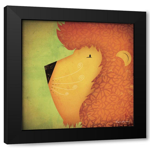 Lion WOW Black Modern Wood Framed Art Print by Fowler, Ryan