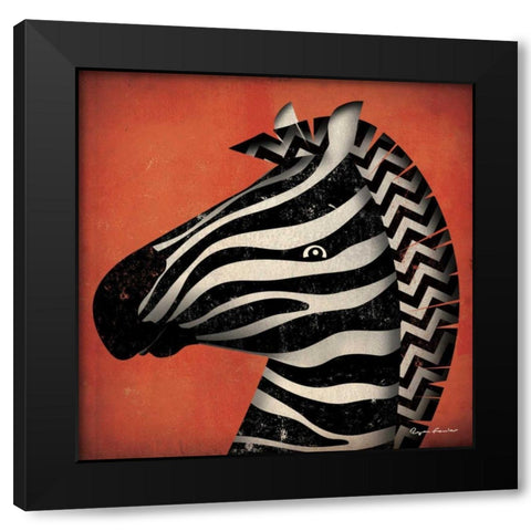 Zebra WOW Black Modern Wood Framed Art Print with Double Matting by Fowler, Ryan