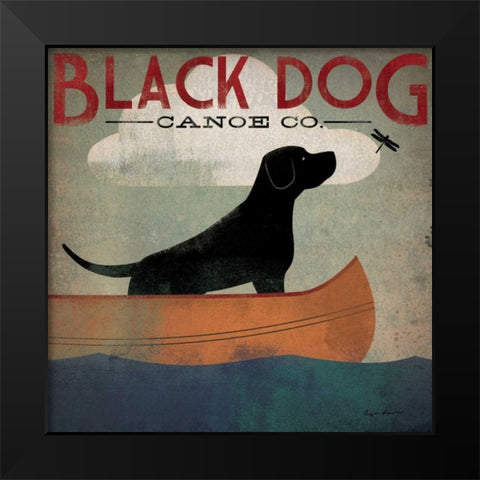 Black Dog Canoe Black Modern Wood Framed Art Print by Fowler, Ryan