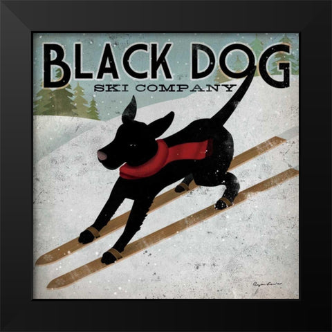 Black Dog Ski Black Modern Wood Framed Art Print by Fowler, Ryan