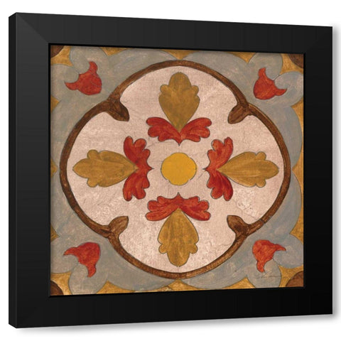Andalucia Tiles F Color Black Modern Wood Framed Art Print with Double Matting by Vassileva, Silvia