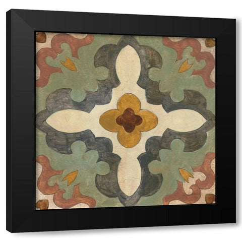Andalucia Tiles B Color Black Modern Wood Framed Art Print with Double Matting by Vassileva, Silvia