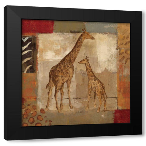 Animals on Safari IV Black Modern Wood Framed Art Print with Double Matting by Vassileva, Silvia