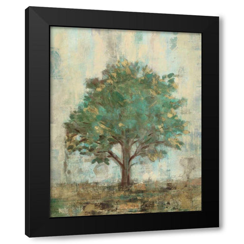 Verdi Trees I Black Modern Wood Framed Art Print with Double Matting by Vassileva, Silvia