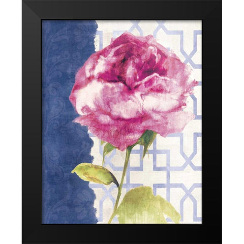Antique Floral on White II Black Modern Wood Framed Art Print by Wild Apple Portfolio