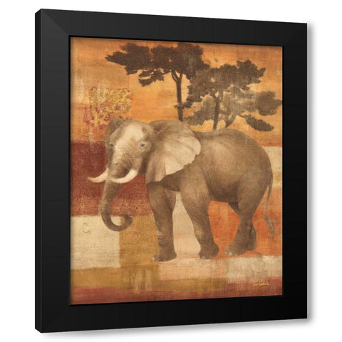 Animals on Safari IV Black Modern Wood Framed Art Print with Double Matting by Hristova, Albena