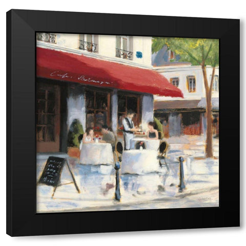Relaxing at the Cafe I Black Modern Wood Framed Art Print with Double Matting by Wiens, James