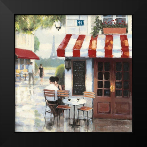 Relaxing at the Cafe II Black Modern Wood Framed Art Print by Wiens, James