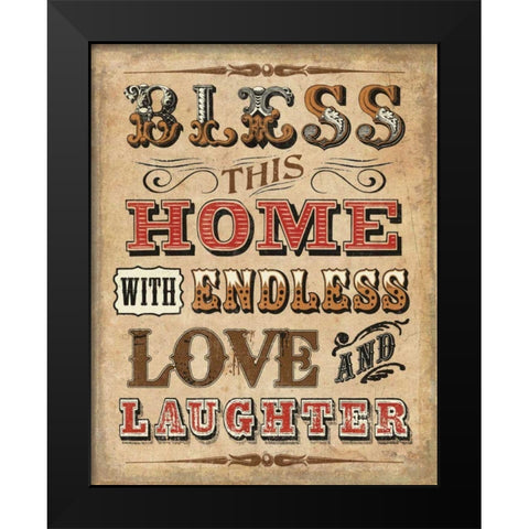 Blessed I Black Modern Wood Framed Art Print by Pela Studio