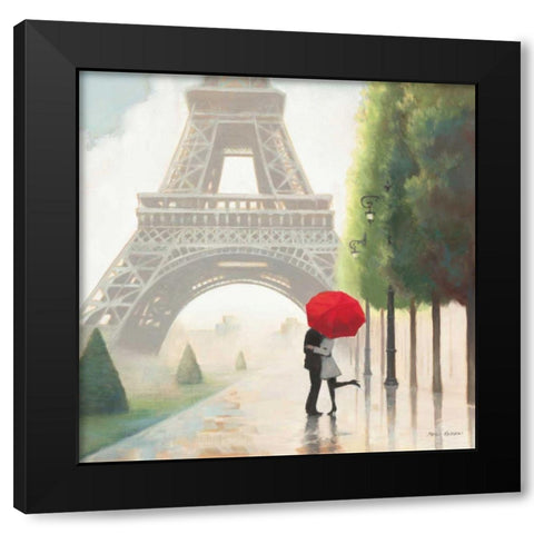 Paris Romance II Black Modern Wood Framed Art Print with Double Matting by Fabiano, Marco