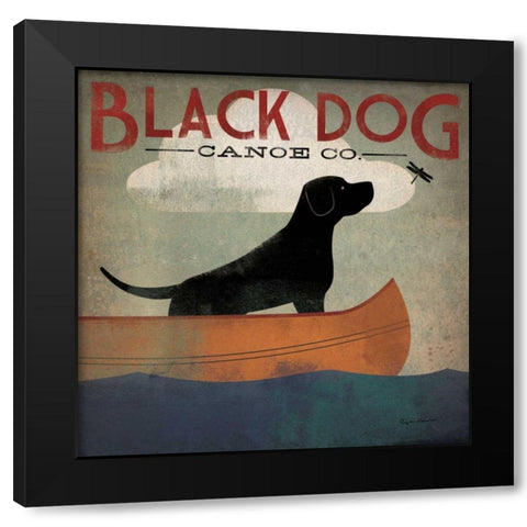 Black Dog Canoe Black Modern Wood Framed Art Print with Double Matting by Fowler, Ryan
