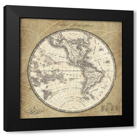 French World Map III Black Modern Wood Framed Art Print with Double Matting by Schlabach, Sue