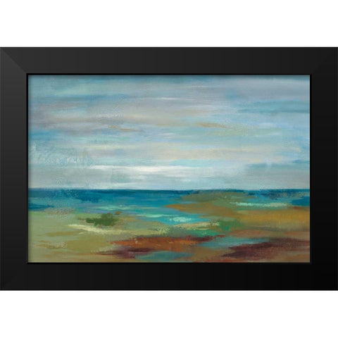 Wispy Clouds Black Modern Wood Framed Art Print by Vassileva, Silvia