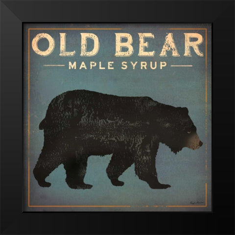 Old Bear Black Modern Wood Framed Art Print by Fowler, Ryan