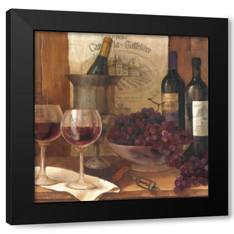 Vintage Wine Crop Black Modern Wood Framed Art Print with Double Matting by Hristova, Albena