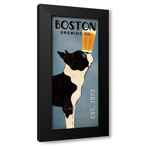 Boston Terrier Brewing Co Panel Black Modern Wood Framed Art Print by Fowler, Ryan