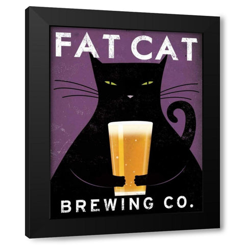 Cat Brewing no City Black Modern Wood Framed Art Print with Double Matting by Fowler, Ryan