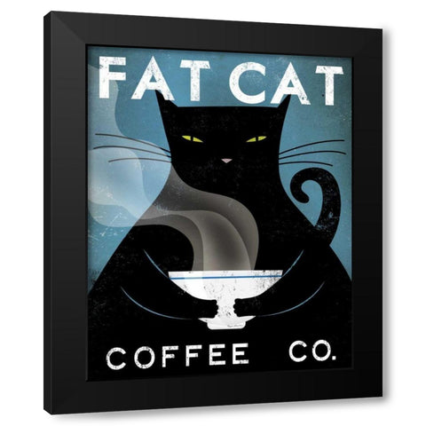 Cat Coffee no City Black Modern Wood Framed Art Print by Fowler, Ryan