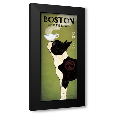 Boston Terrier Coffee Co Black Modern Wood Framed Art Print with Double Matting by Fowler, Ryan
