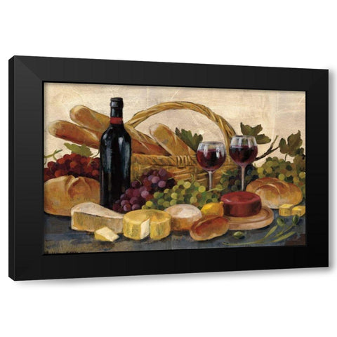 Tuscan Evening Wine Crop Black Modern Wood Framed Art Print with Double Matting by Vassileva, Silvia