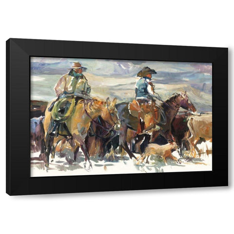 The Roundup Black Modern Wood Framed Art Print with Double Matting by Hageman, Marilyn