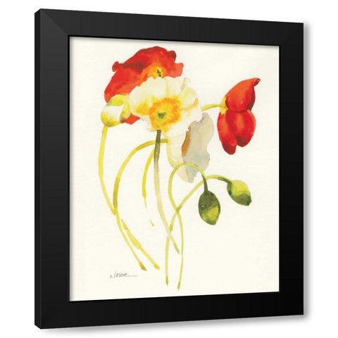 Red and White Icelands I Black Modern Wood Framed Art Print with Double Matting by Novak, Shirley