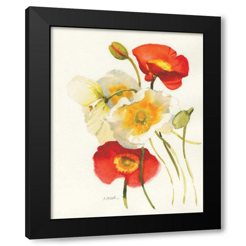 Red and White Icelands II Black Modern Wood Framed Art Print with Double Matting by Novak, Shirley